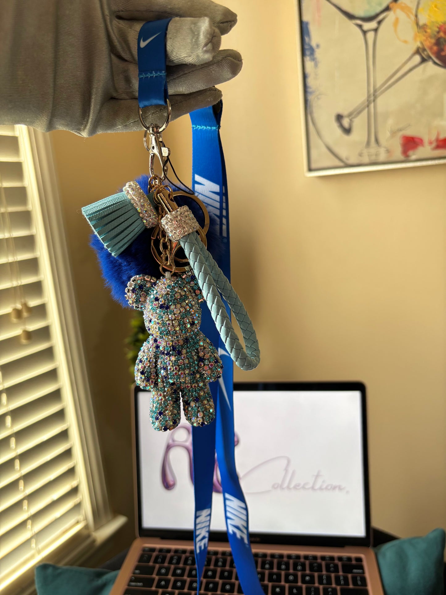 Blue Boujie Bear Keychain