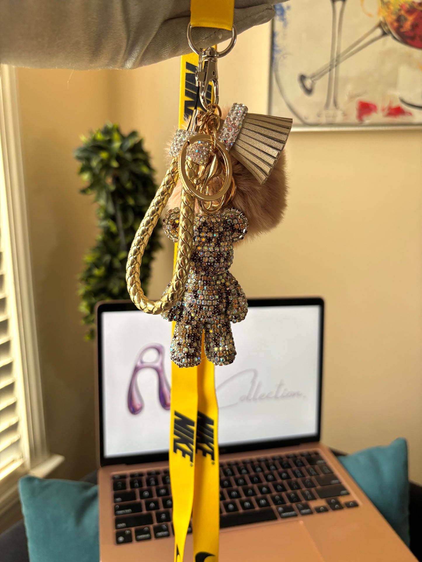 Yellow Boujie Bear Keychain