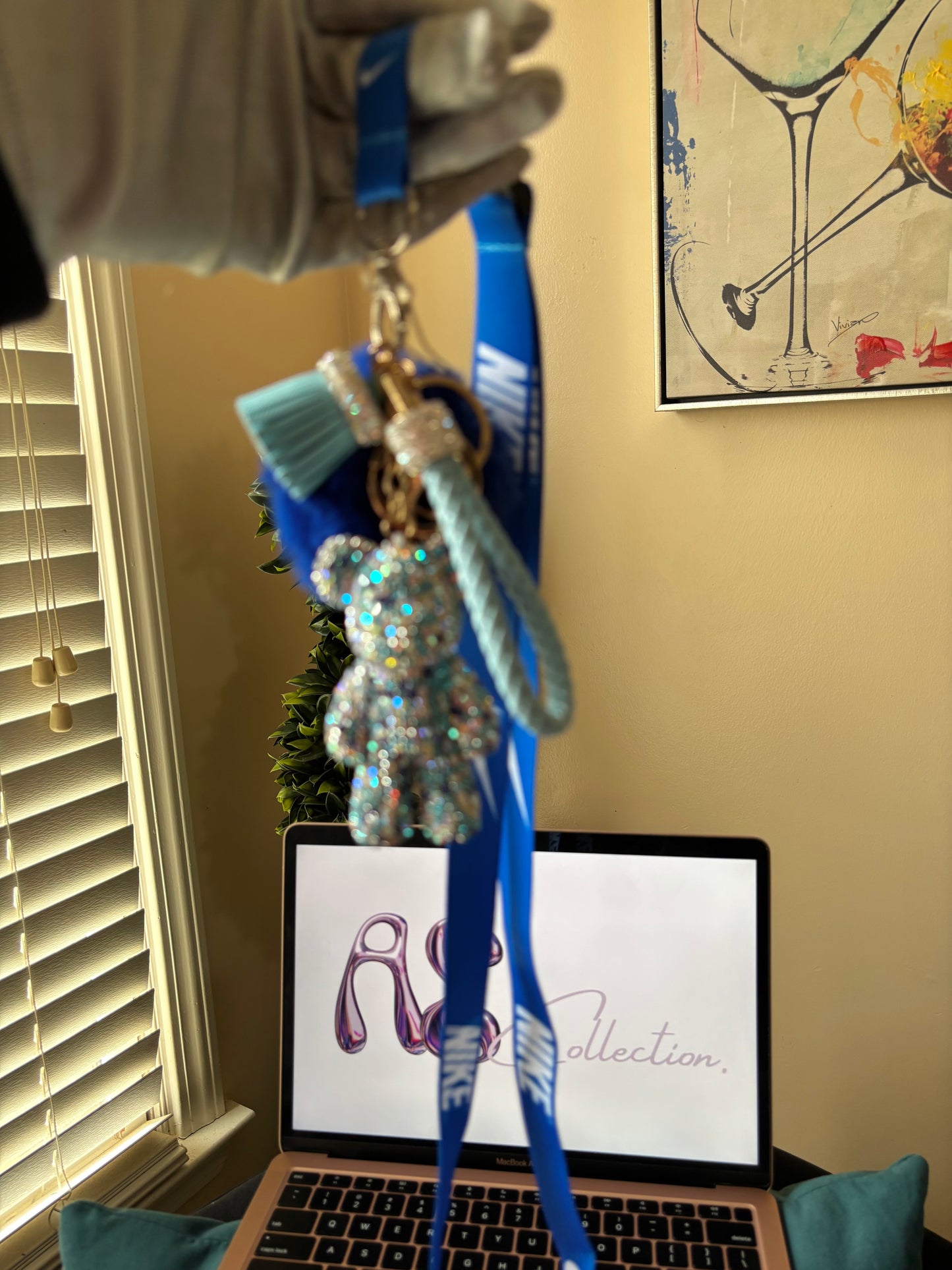 Blue Boujie Bear Keychain