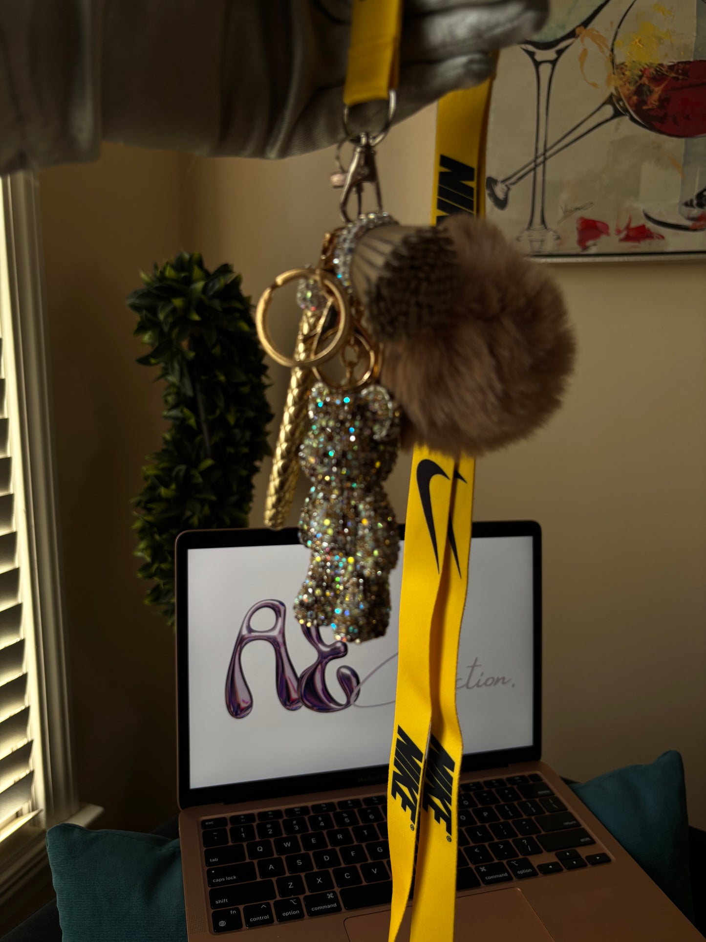 Yellow Boujie Bear Keychain