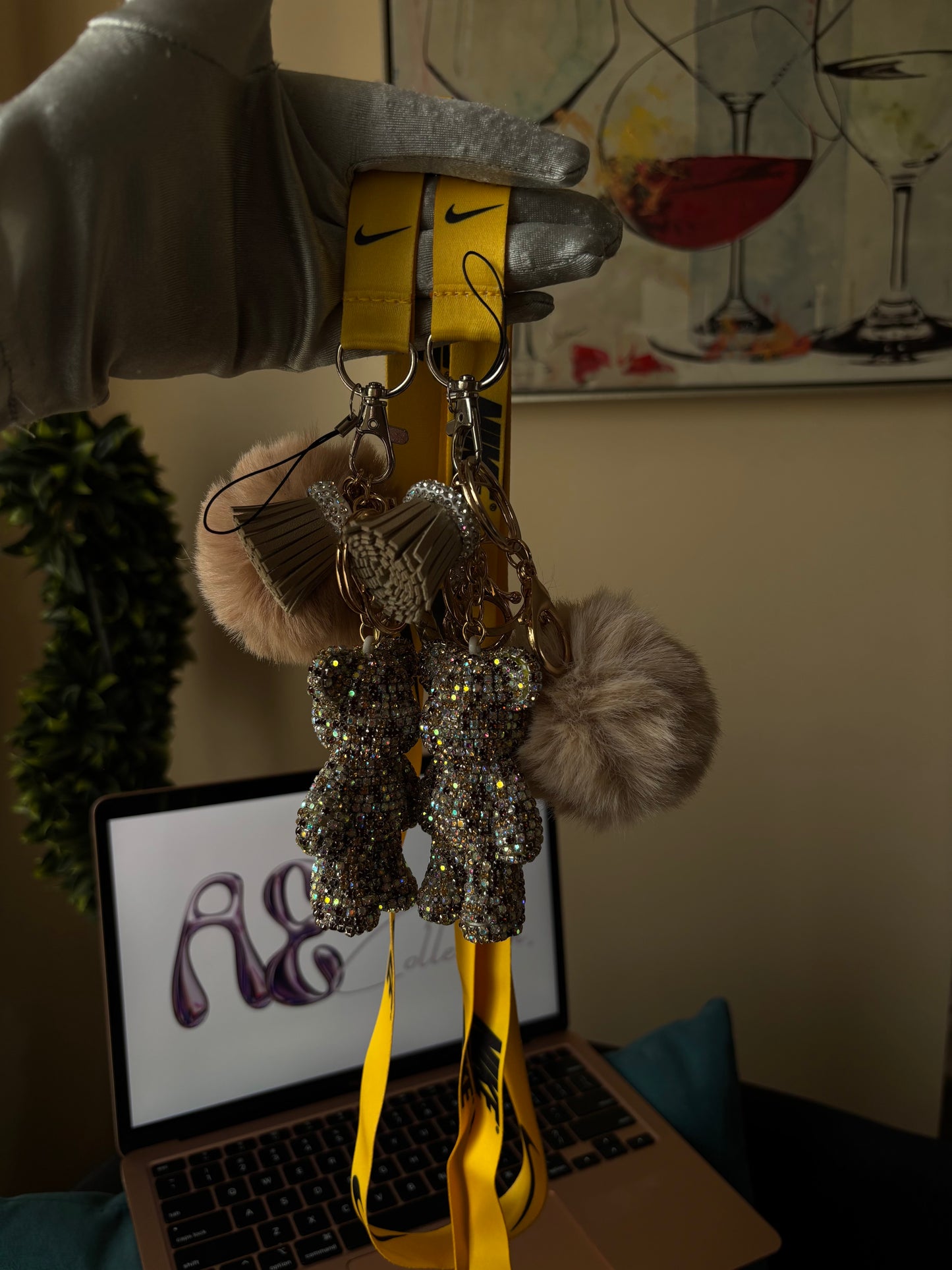 Yellow Boujie Bear Keychain