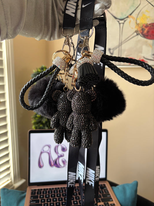 Black Boujie Bear Keychain