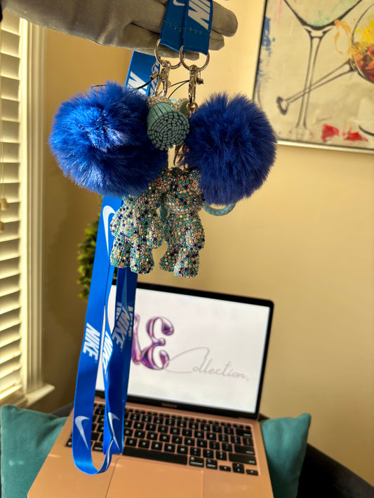 Blue Boujie Bear Keychain