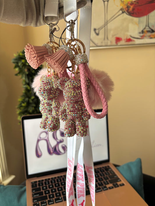 Pink Boujie Bear Keychain