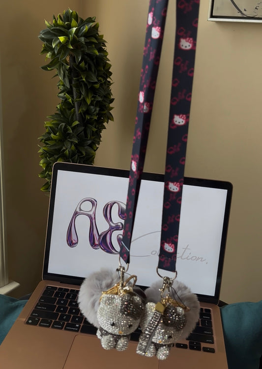 Grey Hello Pretty Keychains