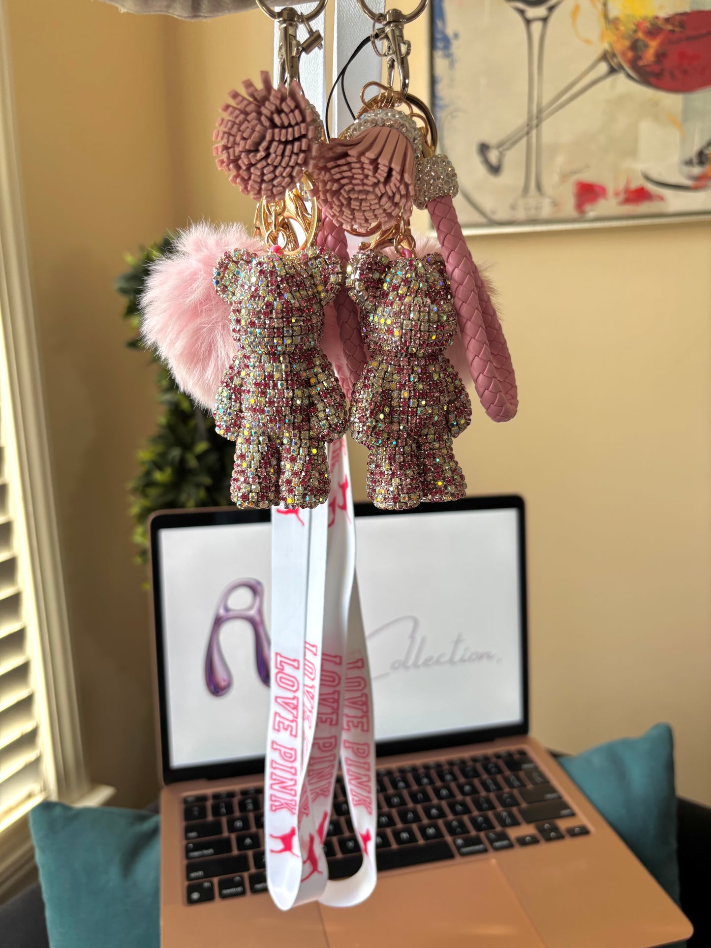 Pink Boujie Bear Keychain