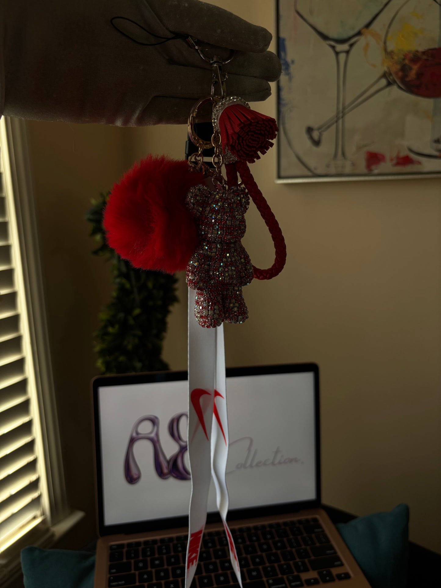 Red Boujie Bear Keychain