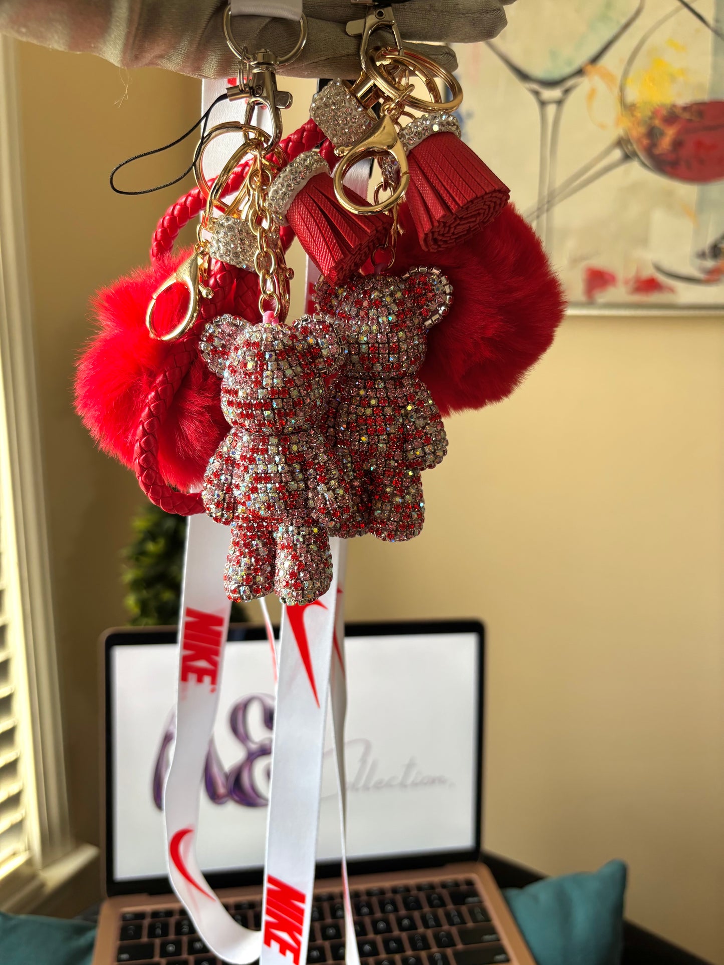 Red Boujie Bear Keychain