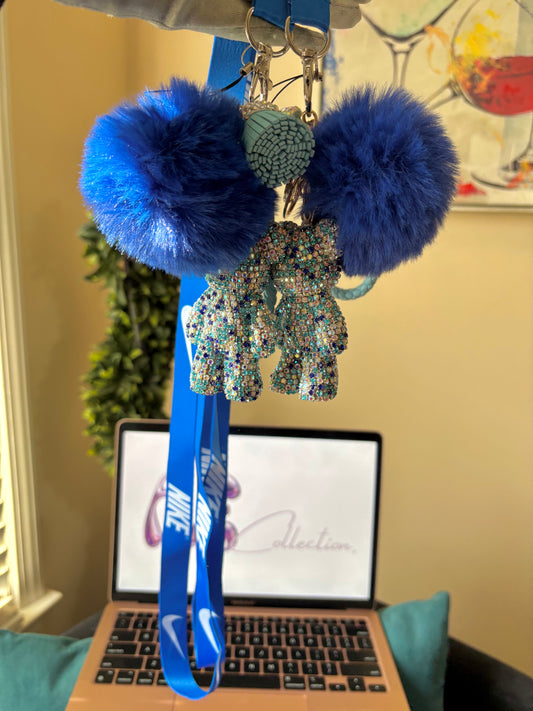 Blue Boujie Bear Keychain