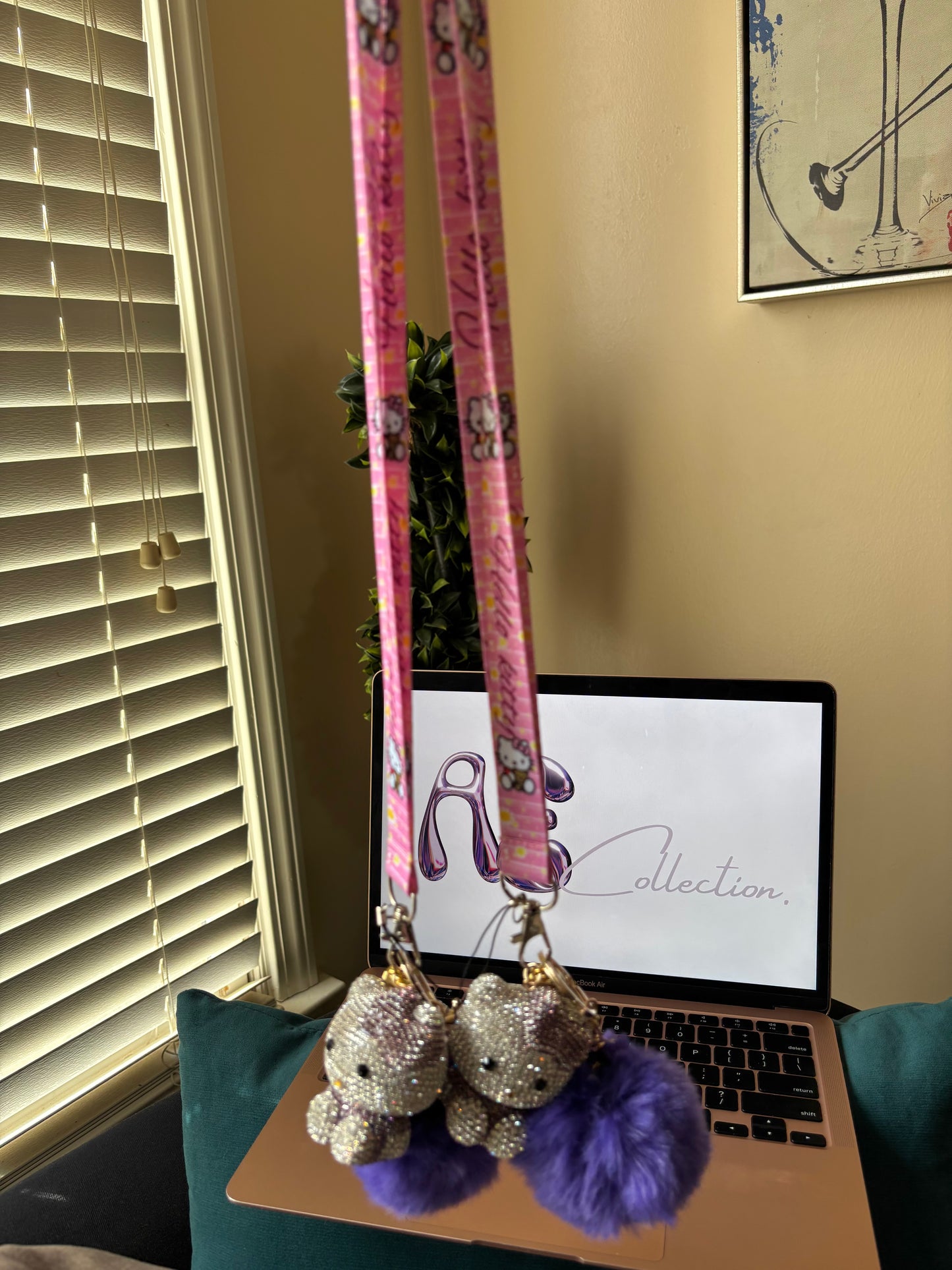 Purple Hello Pretty Keychain
