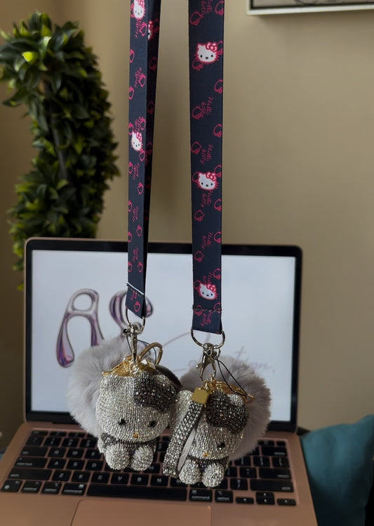 Grey Hello Pretty Keychains