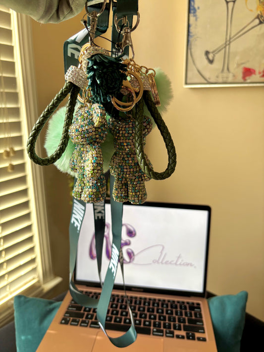 Green Boujie Bear Keychain