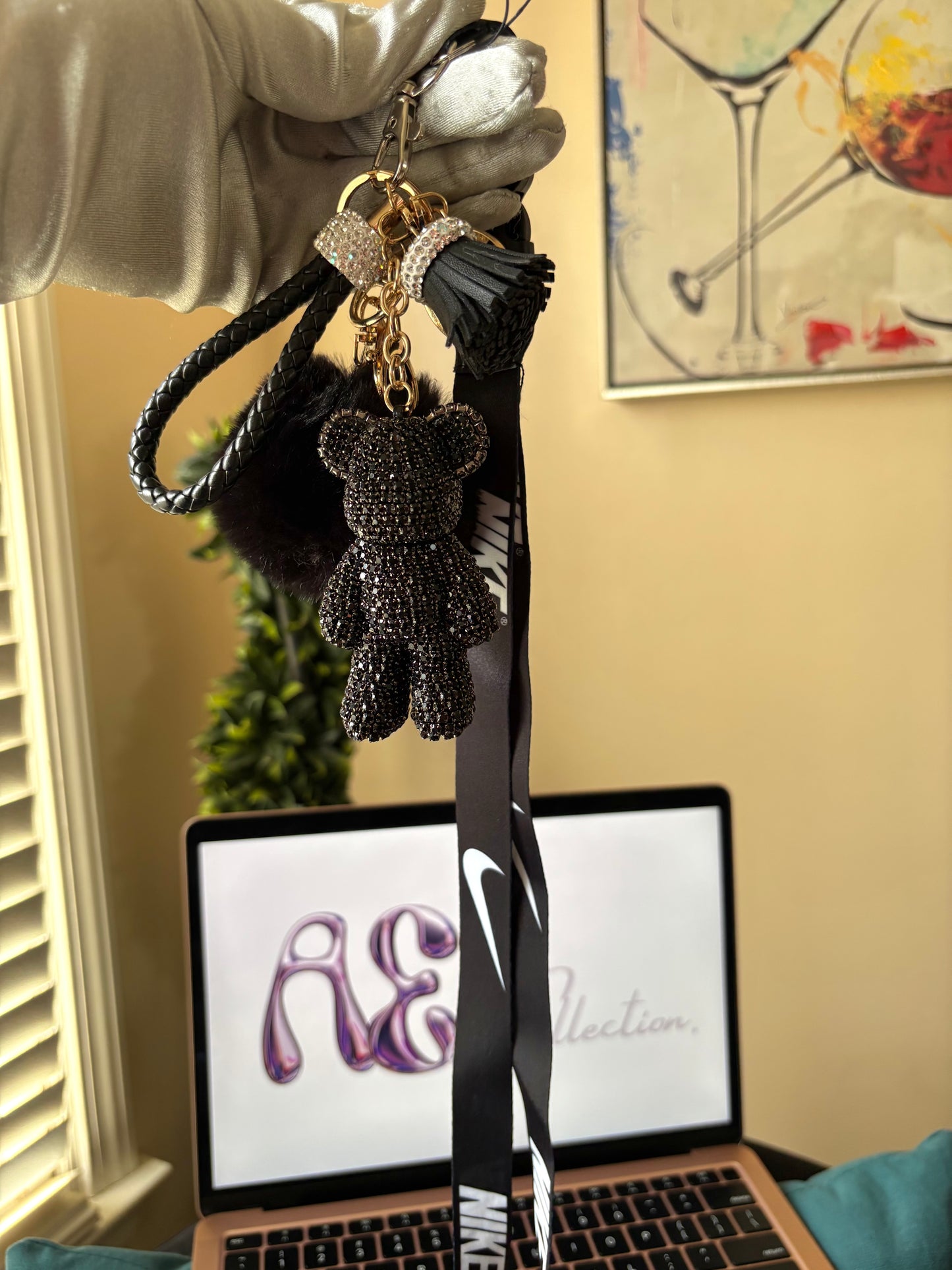 Black Boujie Bear Keychain