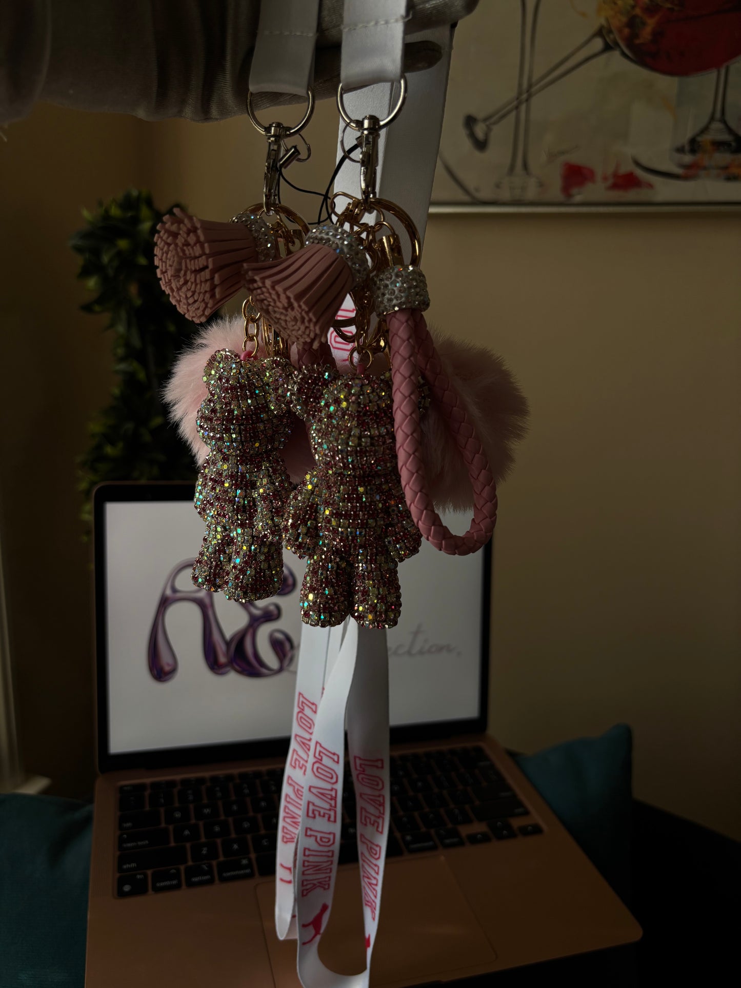 Pink Boujie Bear Keychain