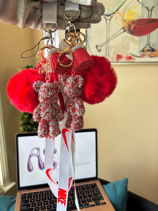 Red Boujie Bear Keychain