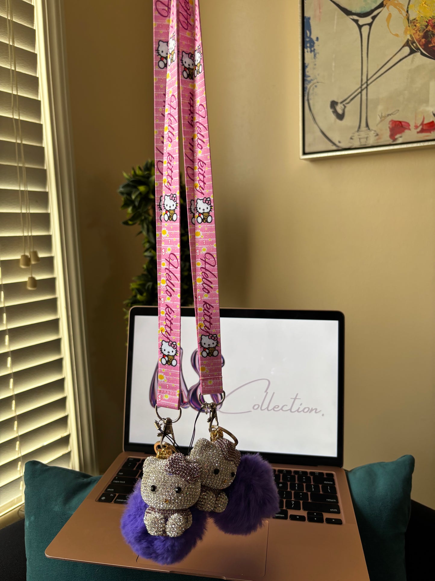 Purple Hello Pretty Keychain