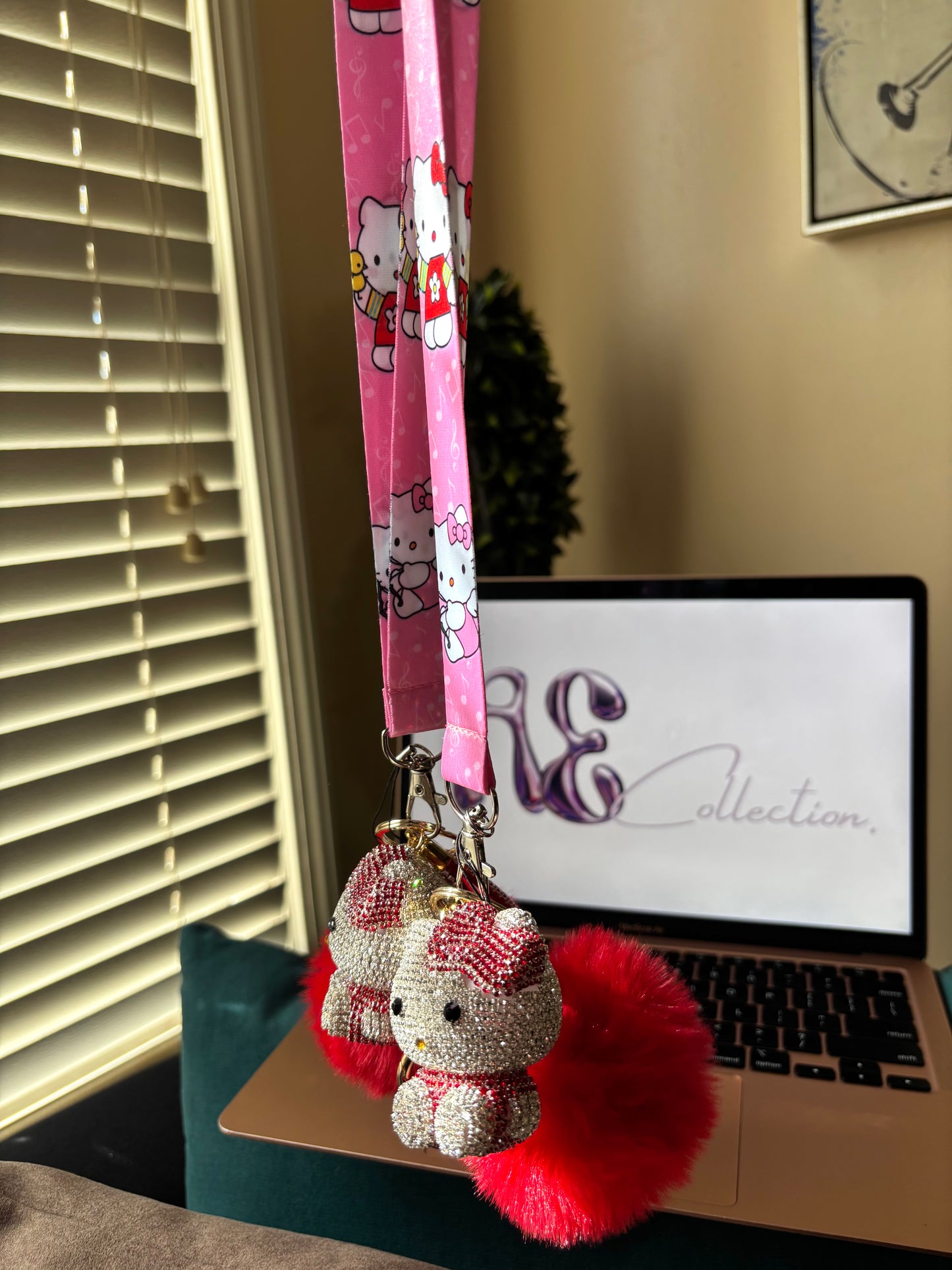 Red Hello Pretty Keychain