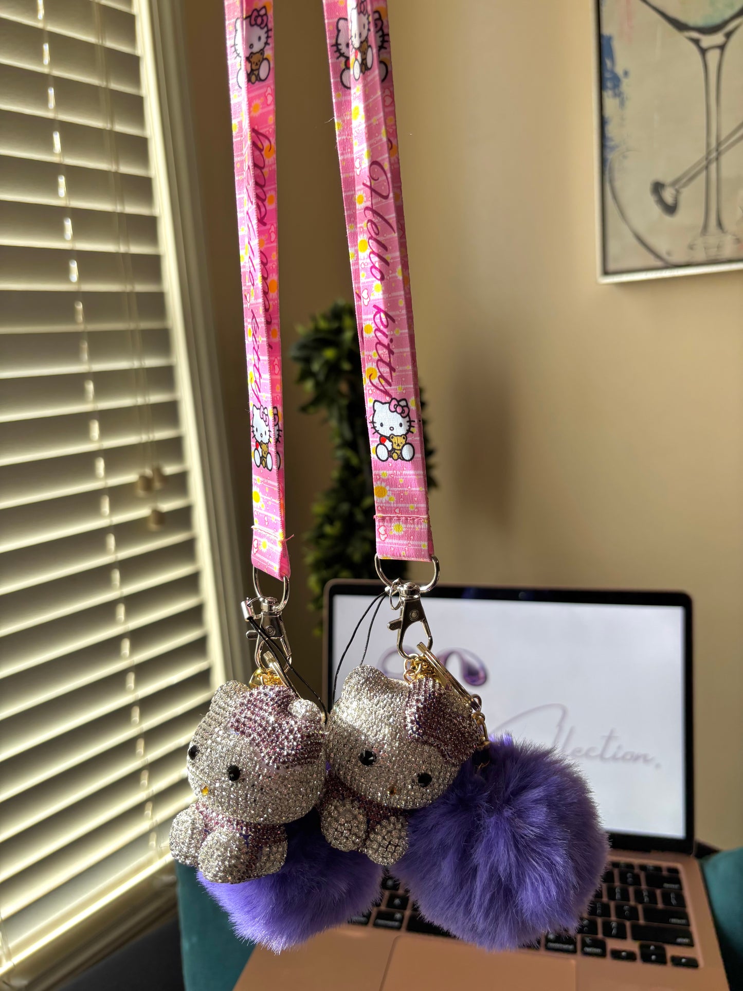 Purple Hello Pretty Keychain