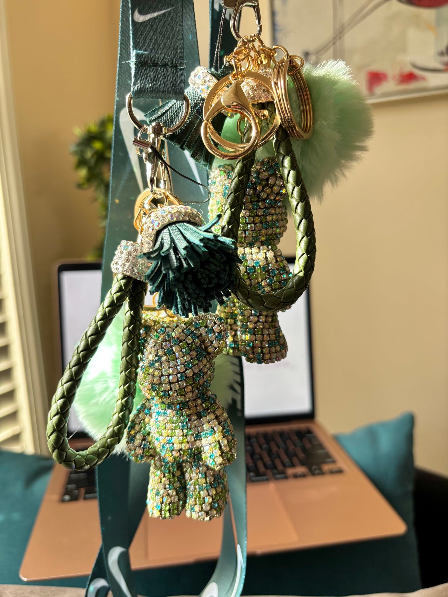 Green Boujie Bear Keychain