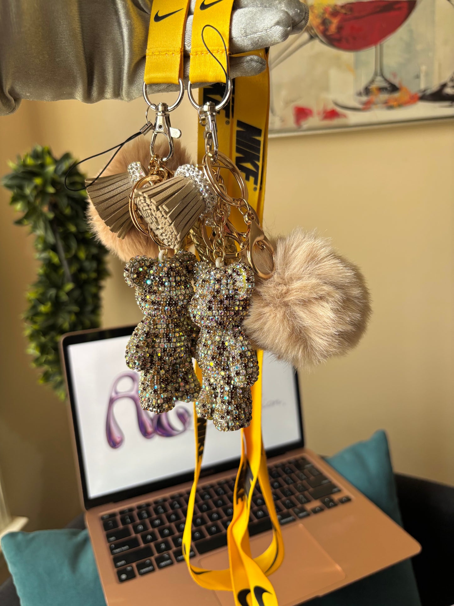 Yellow Boujie Bear Keychain