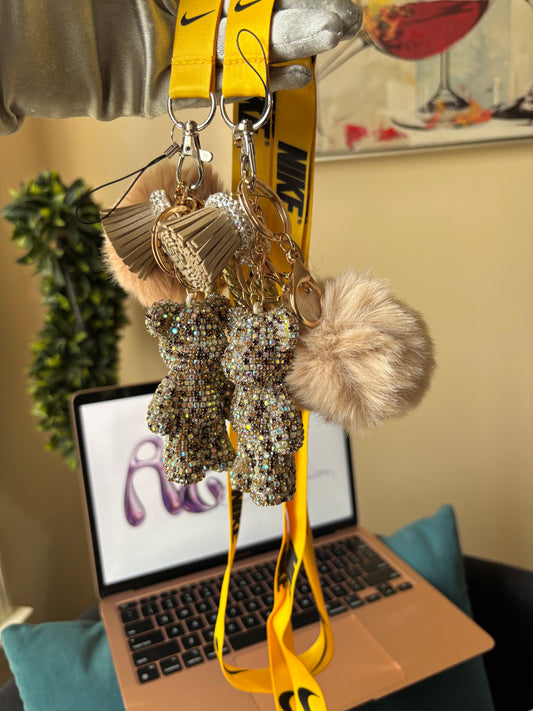 Yellow Boujie Bear Keychain