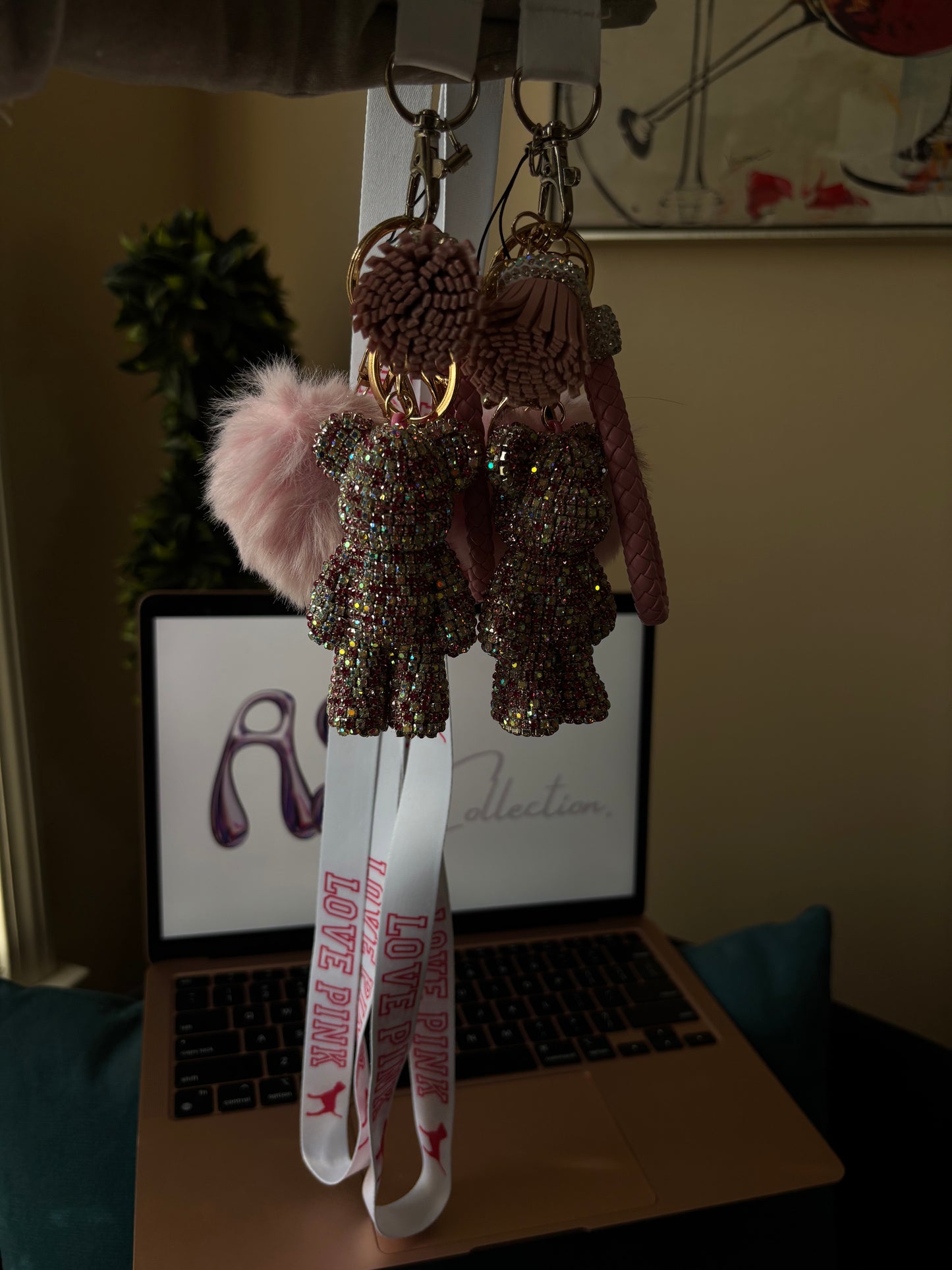 Pink Boujie Bear Keychain